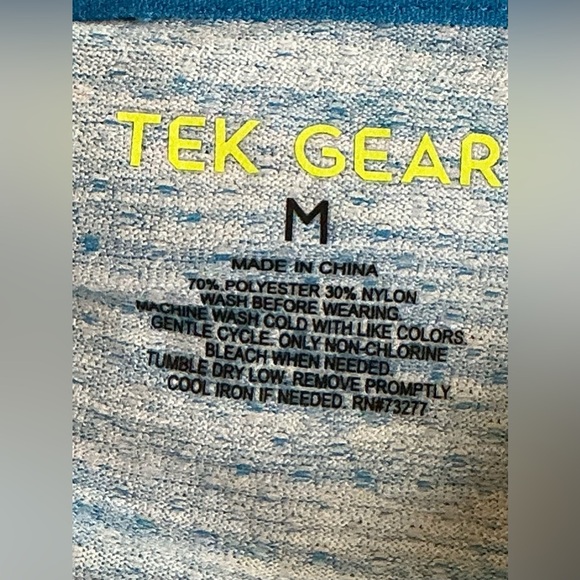 Tek Gear Blue and White Heathered  Men's Long Sleeve Hoodie Top - Picture 9 of 9